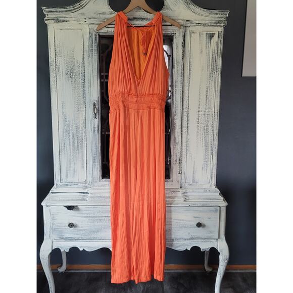NWT Anthropologie Halter Orange Jumpsuit - Medium - Picture 7 of 7